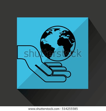 silhouette hands environmentally friendly globe vector illustration eps 10