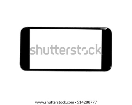 smart phone with blank screen isolated on white background