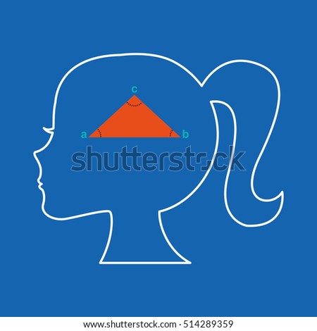 silhouette head girl school geometri vector illustration eps 10
