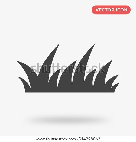Black lawn grass icon vector on white background, isolated 