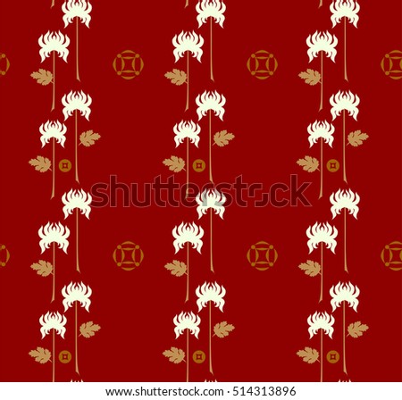 Chinese flower vector pattern