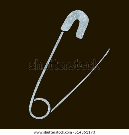Isolated clip art of safety pin