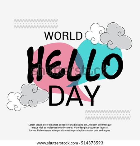 Vector illustration of a Banner For World Hello Day.