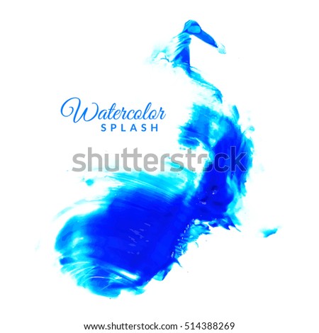 Abstract modern blue watercolor splash background