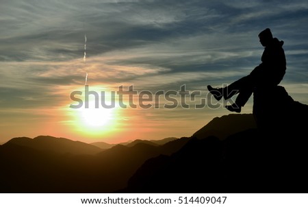 enjoyment of the sunrise at the summit