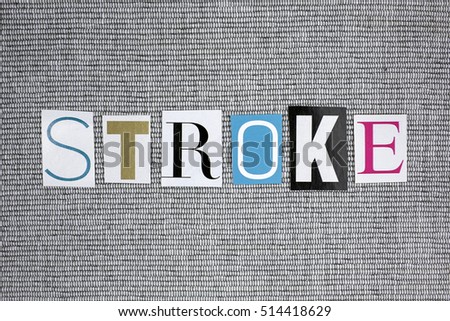 stroke word on grey background