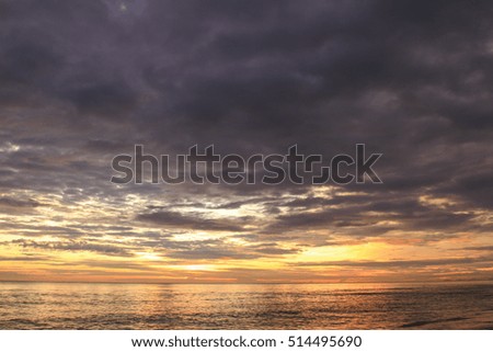 Colorful sky and the sea reflected in morning time before sunrise