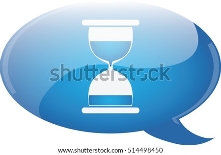Business speech bubble icon hourglass