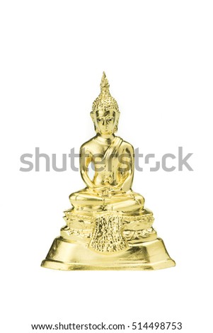 Buddha statue on a white background.