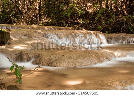 waterfall the most beautiful limestone waterfall in Chiangrai Thailand