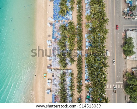 Aerial beach perspective.