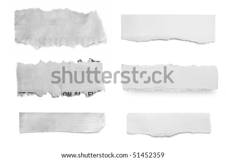 Collection of paper tears, ready for your message. Royalty-Free Stock Photo #51452359