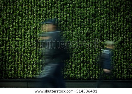 People walking in the streets,  Korea, Seoul, Myung-dong (motion blur)