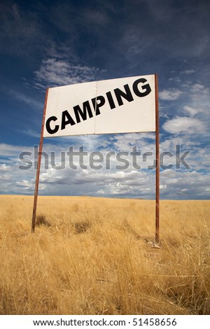 Camping signboard