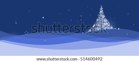 Abstract christmas tree - simple drawing vector