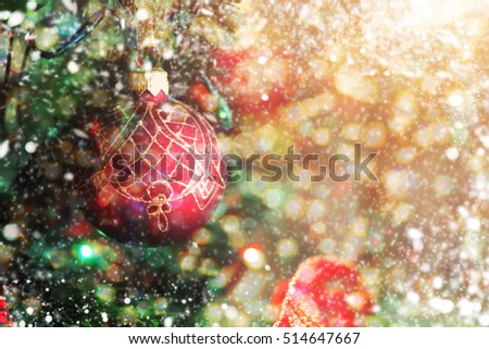 Christmas tree background. Soft focus
