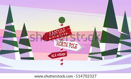 Winter Christmas New Year landscape vector illustration in cartoon style