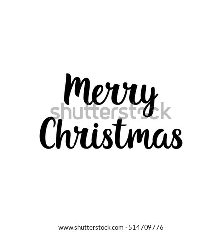 Merry Christmas poster, vector isolated lettering. Hand drawn card illustration.