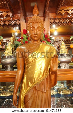 image of buddha make from wood