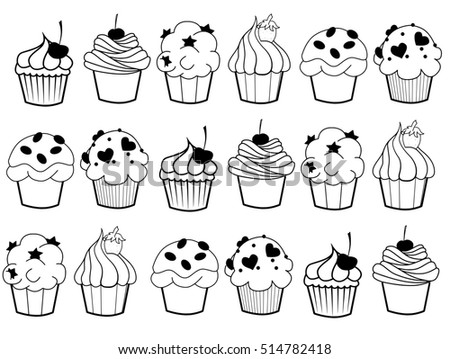 cupcake`s background - black and white