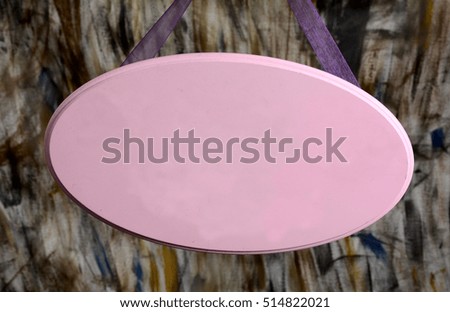 Pink Wooden Shop Sign Hanging with Copy Space