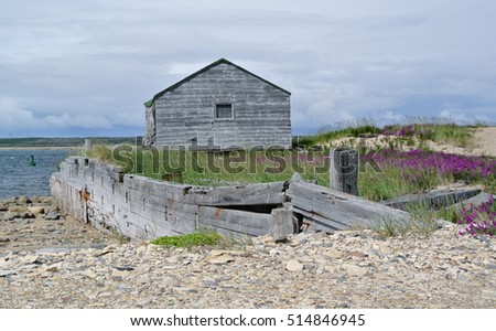 Abandoned house on the coast, view from the rear, Churchill, Manitoba