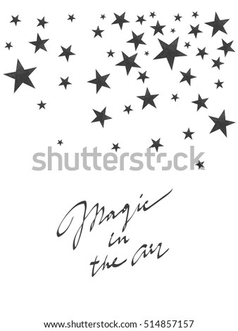 Christmas Card with stars. Vector Illustration. 
