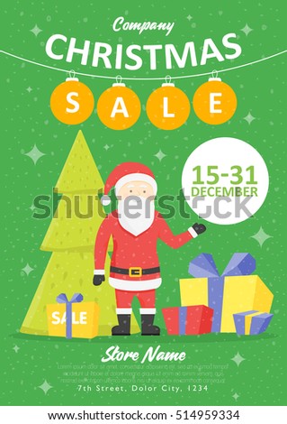 Sale holiday website banner templates. Christmas and New Year illustrations for social media banners, posters, email and newsletter designs, ads, promotional material.