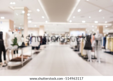 Abstract blur bokeh light in beautiful luxury shopping mall and retail store interior for background