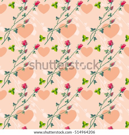 Roses on a pink background. Raster clip art.