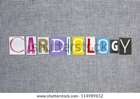 cardiology word on grey background