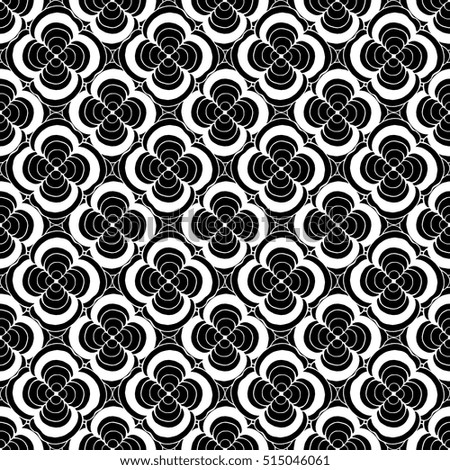 Seamless creative hand-drawn pattern of stylized flowers in black and white colors. Vector illustration.