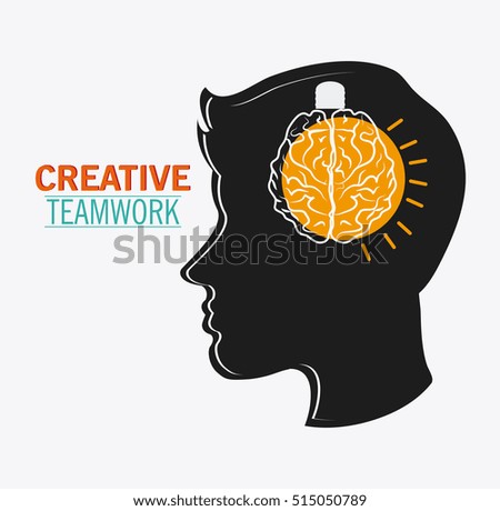 Brain of Creative teamwork concept