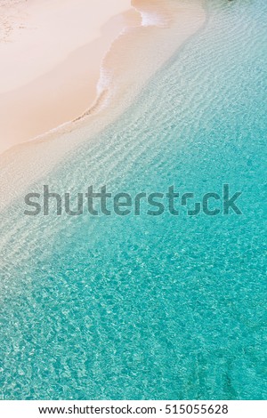 above view at picture perfect caribbean beach at anguilla island