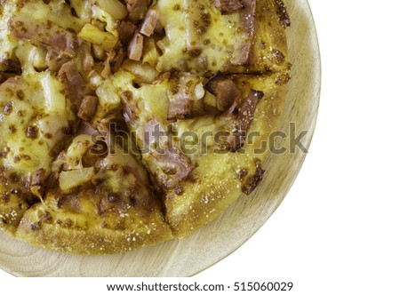 pizza on white background.