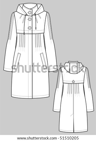 Raincoat female with a collar and pockets