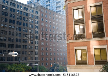 Layers of buildings in Manhattan