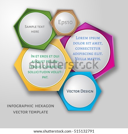 Vector circle hexagon infographic. Template for diagram, graph, presentation and chart. Business concept with 6 options, parts, steps or processes. Abstract background.