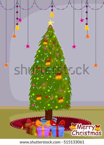 Merry Christmas holiday greeting card background in vector