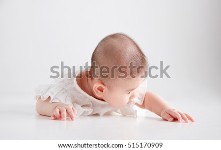 Asian cute baby photography in the studio