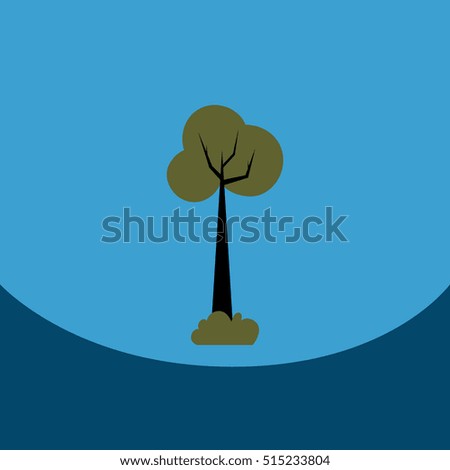 flat vector icon design collection tree silhouette