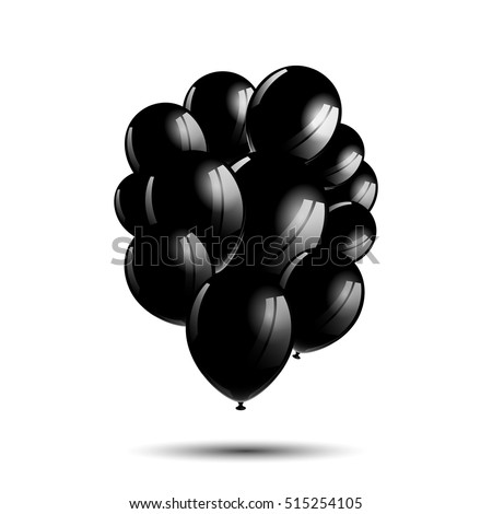 Vector Illustration of a Bunch of Black Balloons