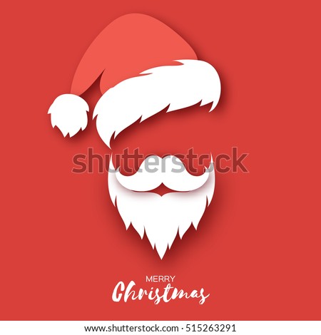 Santa Claus hat and beard Royalty-Free Stock Photo #515263291