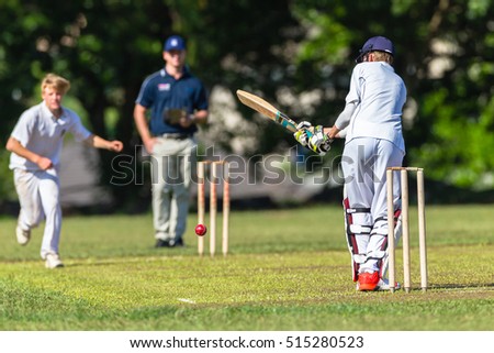 Cricket Batting Bowler Action
Cricket game teenagers schools game batsman bowler action photo.
