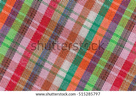 Top view of tartan cloth pattern, the general purpose to use it.