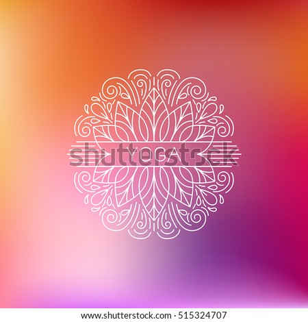 Vector logo design template and emblem made with leaves and flowers -  beauty and spa - badge for yoga classes, holistic centers, natural cosmetics - meditation and health concept