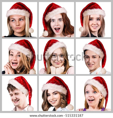 Young people in christmas hat