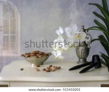 Still life with almonds