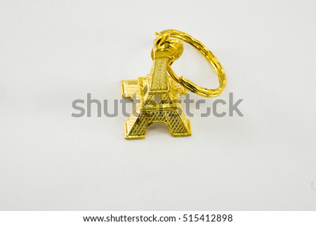 eiffel keychain, golden souvenir