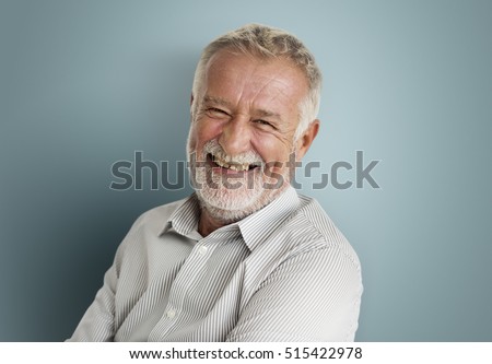 Elderly Man Smiling Face Expression Concept Royalty-Free Stock Photo #515422978